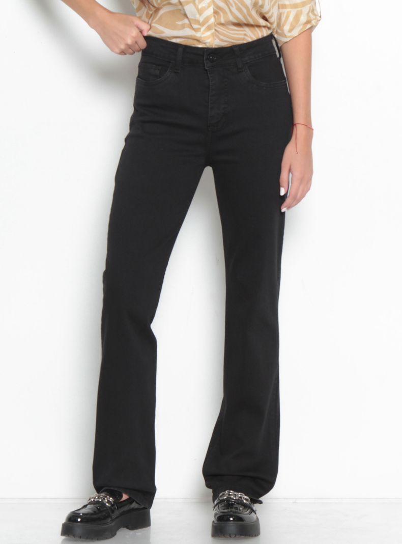 Jeans Básico Recto Tiro Alto Pretina Theresa