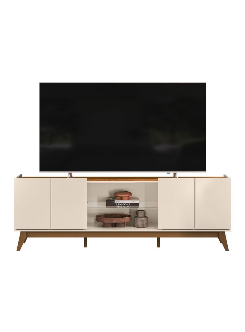 Rack TV Guaruja Beige/Nogal para TV hasta 75'' Beige Claro