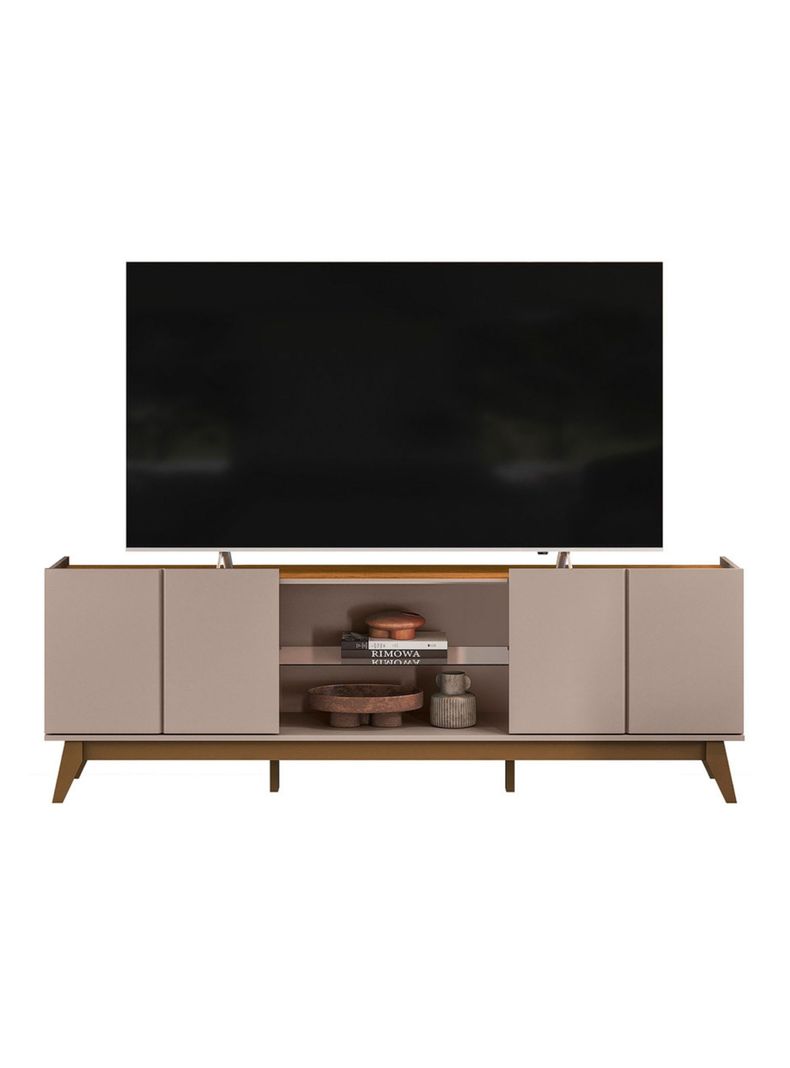 Rack TV Guaruja Gris/Nogal para TV hasta 75''