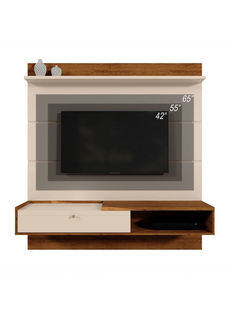 Panel Tv Triunfo Beige/Nogal para TV hasta 65'' Beige Claro