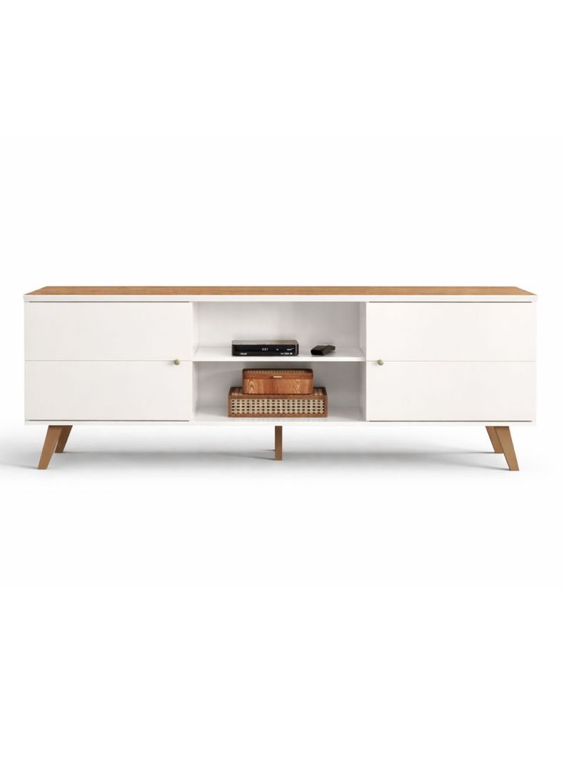 Rack TV Aracaju Beige/Nogal para TV hasta 75'' Beige Claro