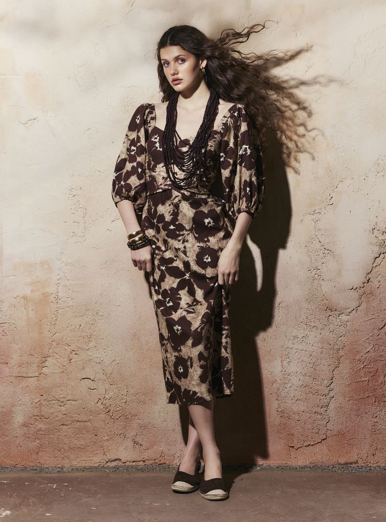 Vestido Estampado Panal de Abeja