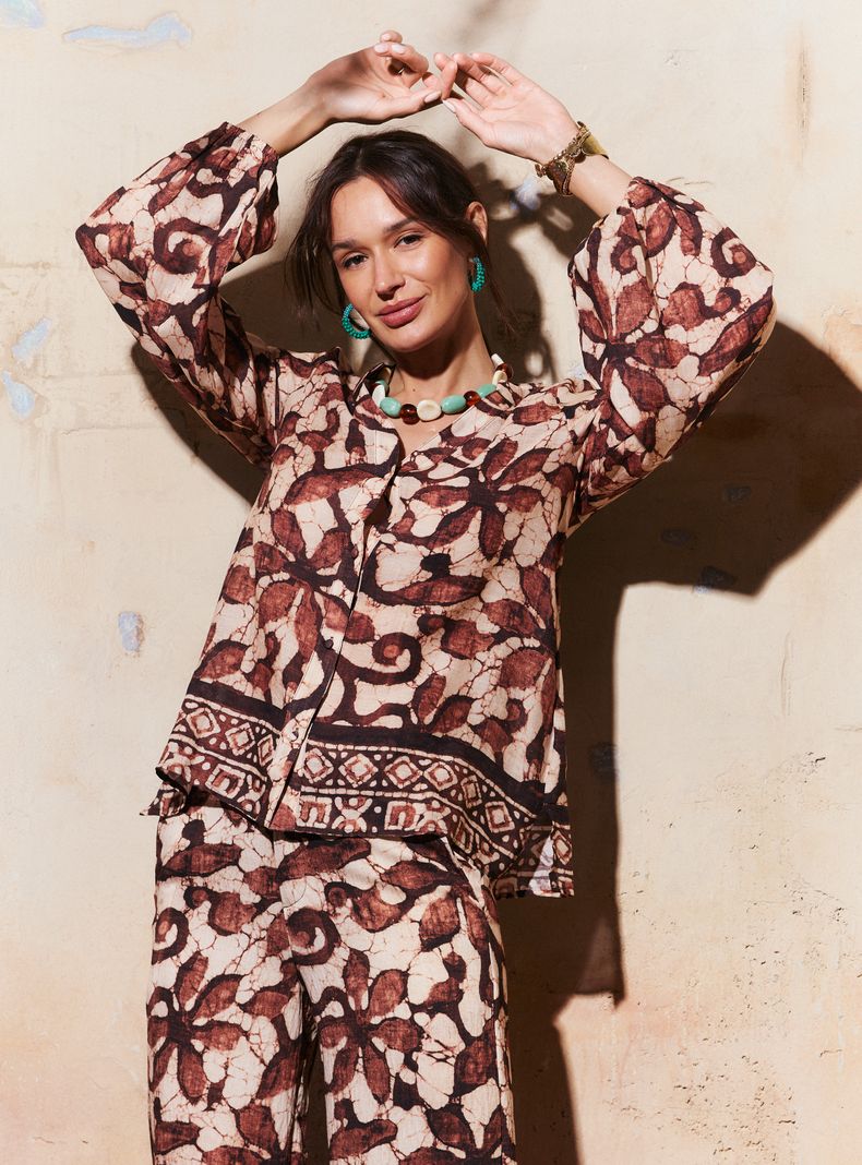 Blusa Abotonada Full Maxi Print