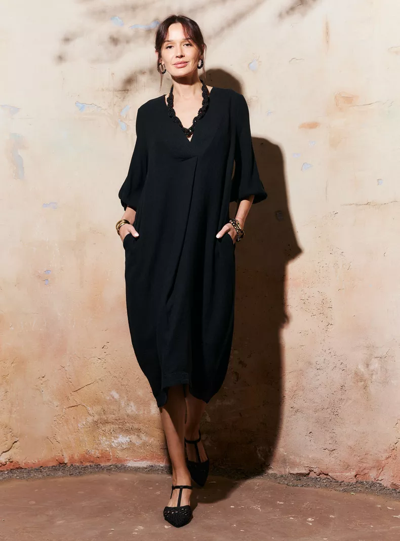 Vestido Color con Lino
