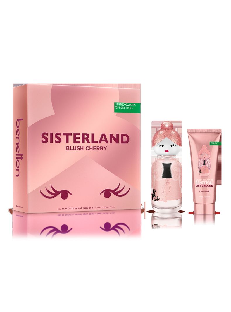 Set Perfume United Colors Sisterland Blush Cherry EDP Mujer 80 ml + Loción Corporal 75 ml
