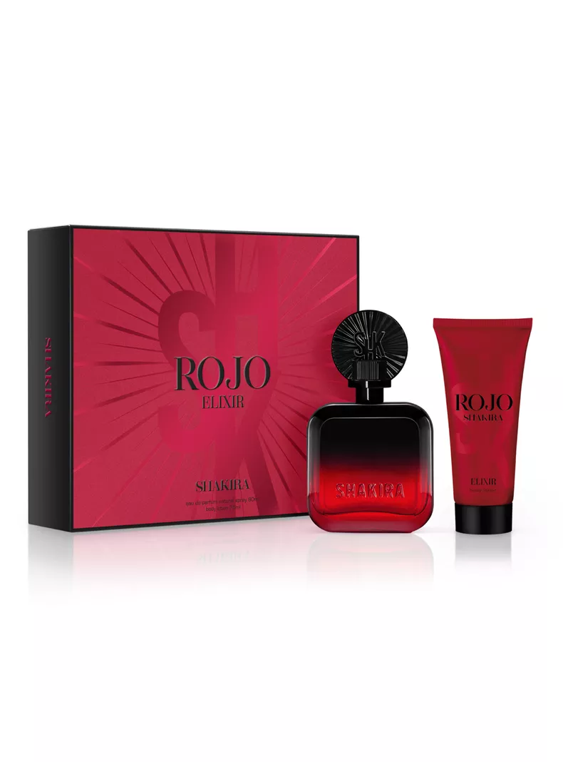 Set Perfume Shakira Rojo Elixir EDP Mujer 80 ml + Loción Corporal 75 ml