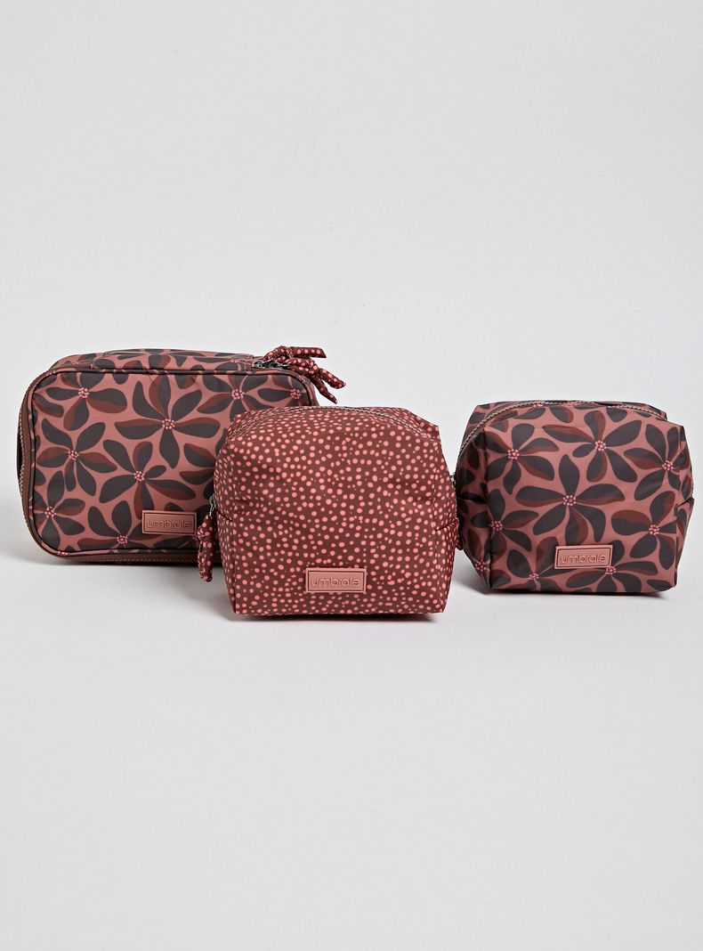 Cosmetiquero Pack de 3 Estampado a Tono