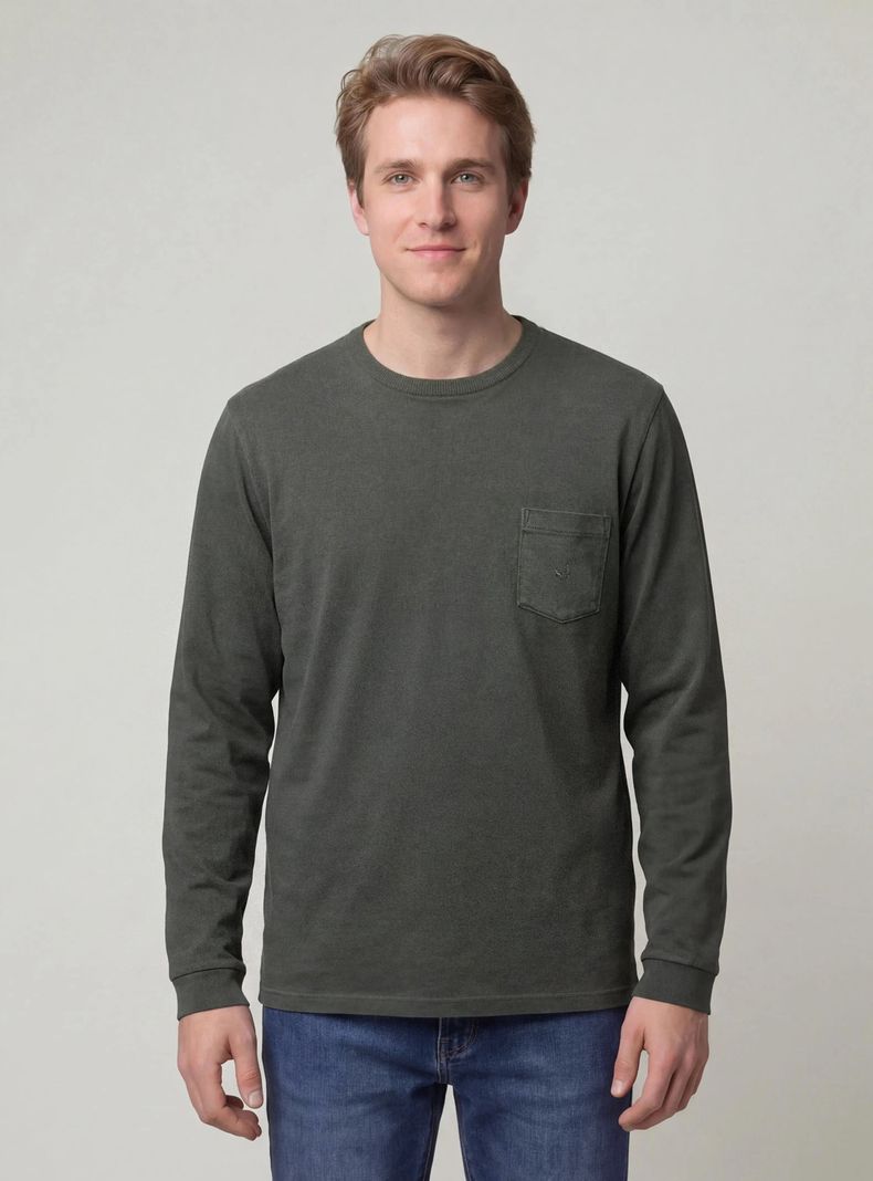 Polera Lisa Manga Larga Cuello Redondo