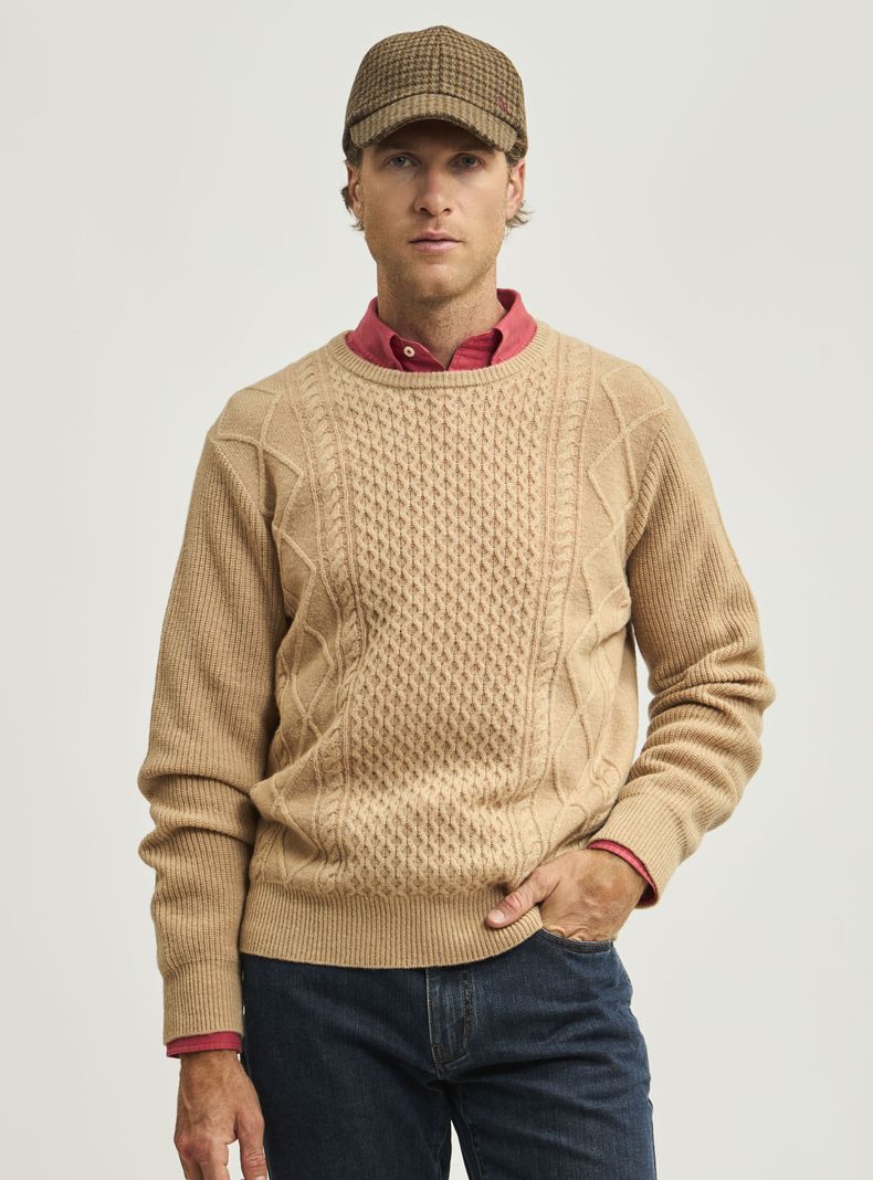 Sweater Liso Cuello Redondo Lana Merino