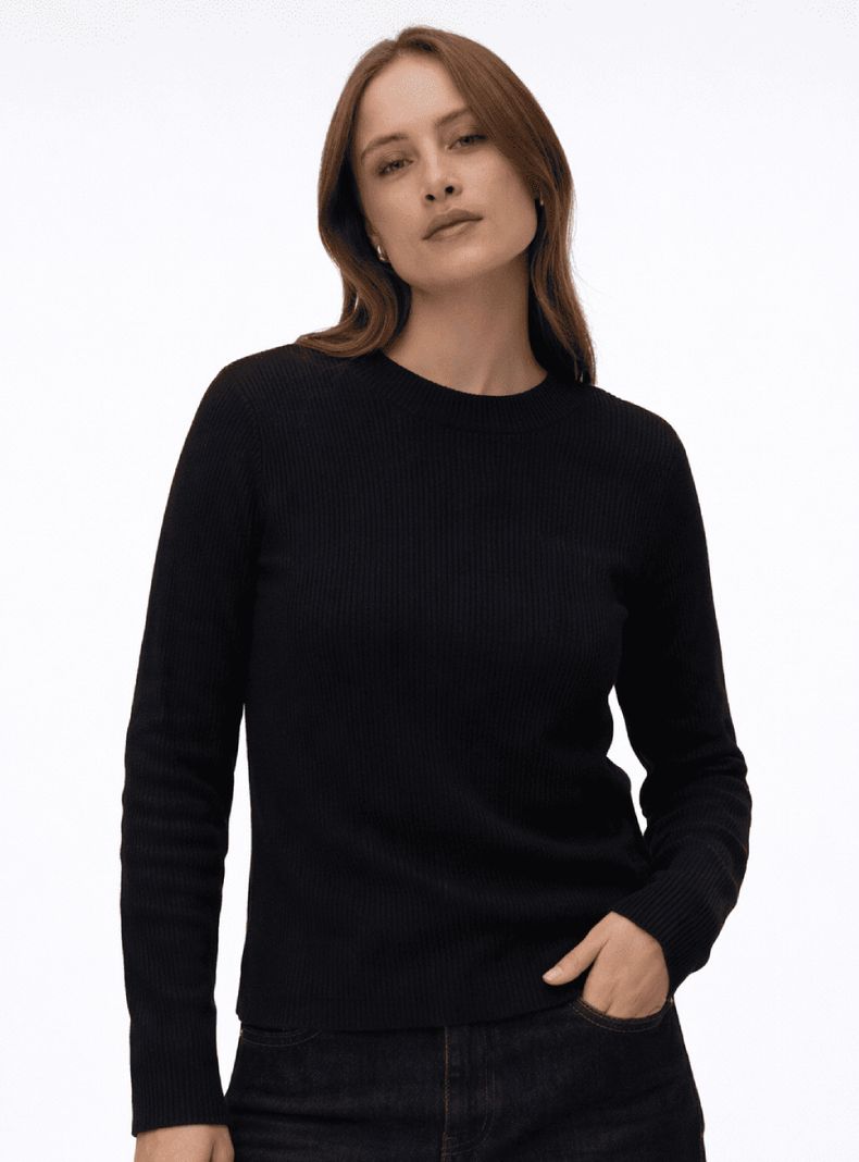 Sweater Punto Cuello Redondo Fino