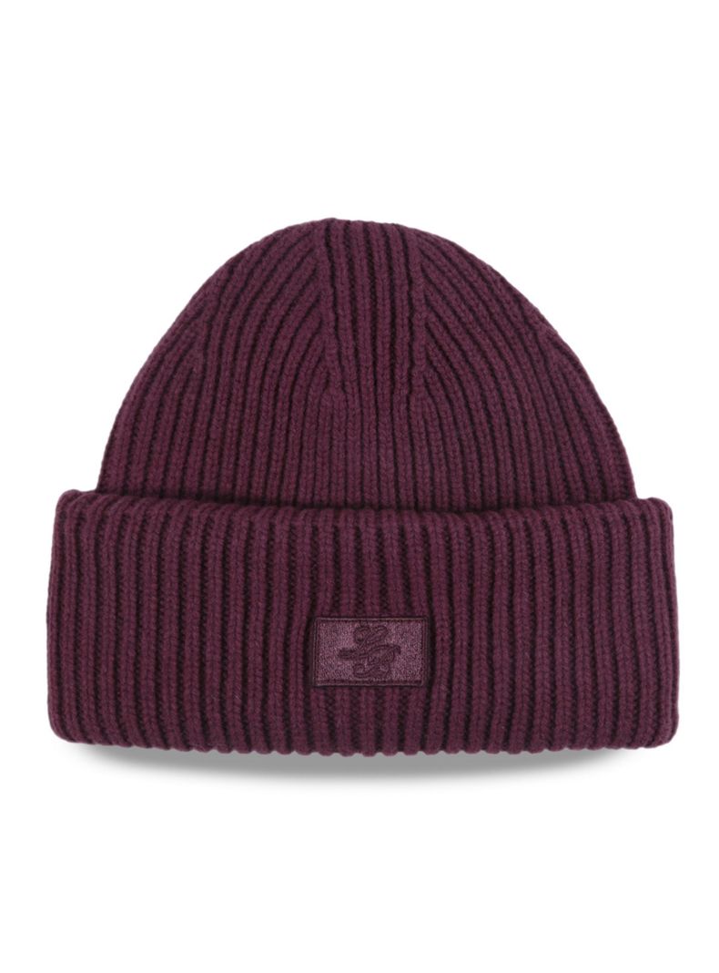 Gorro Beanie Burgundy Label Rojo Oscuro
