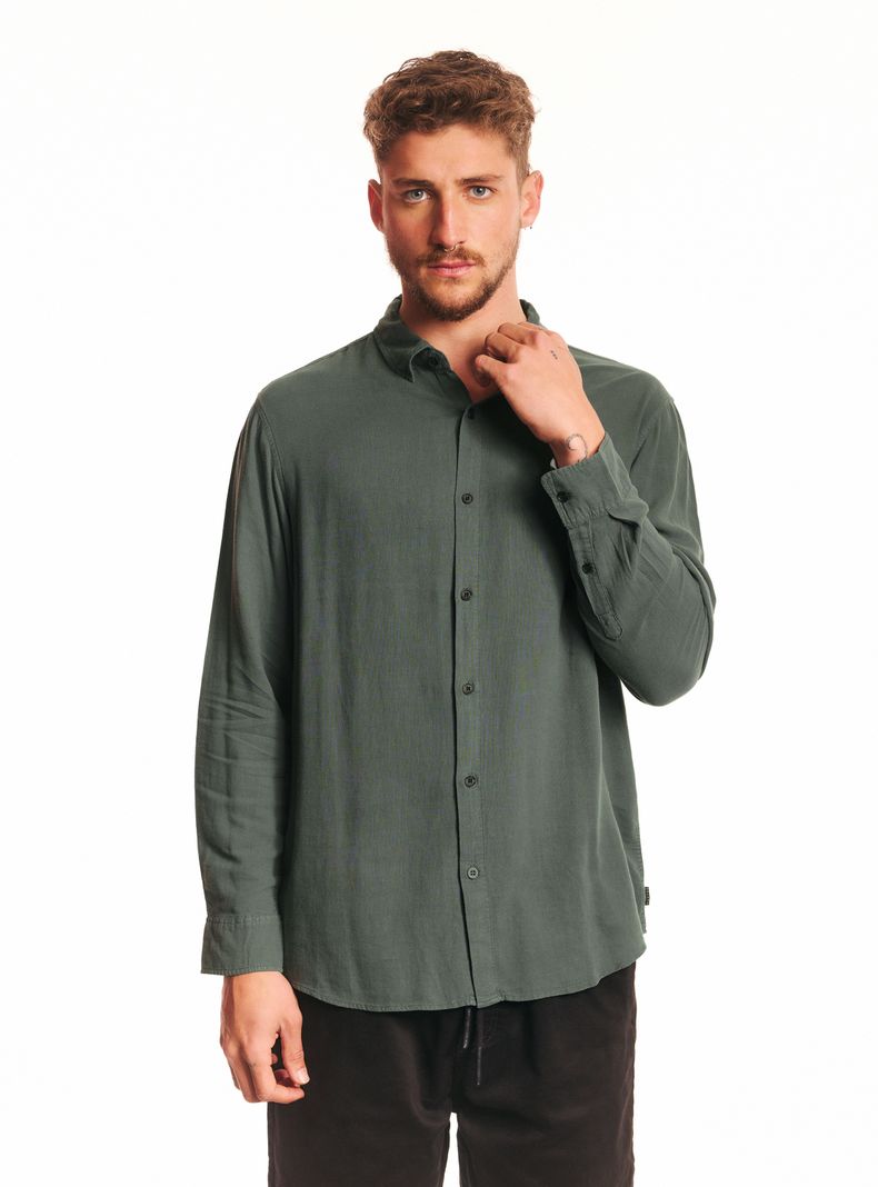Camisa Manga Larga Lino Viscosa