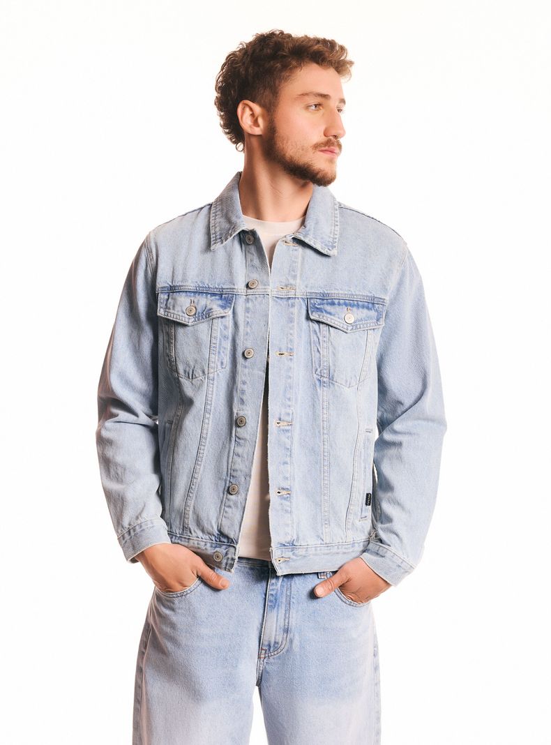 Chaqueta Jeans Lavada Azul Claro