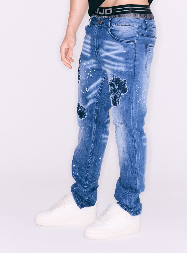 Jeans Ed Hardy Parches Bordados Frontal