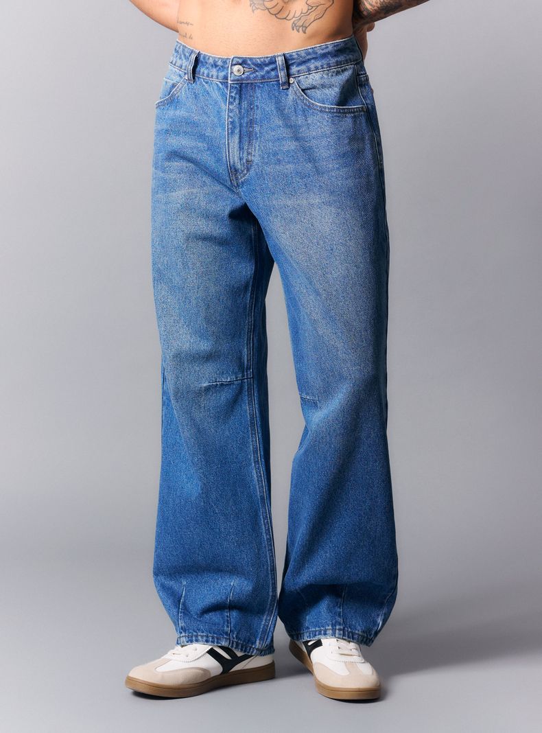 Jeans Baggy Tiro Bajo Algodón
