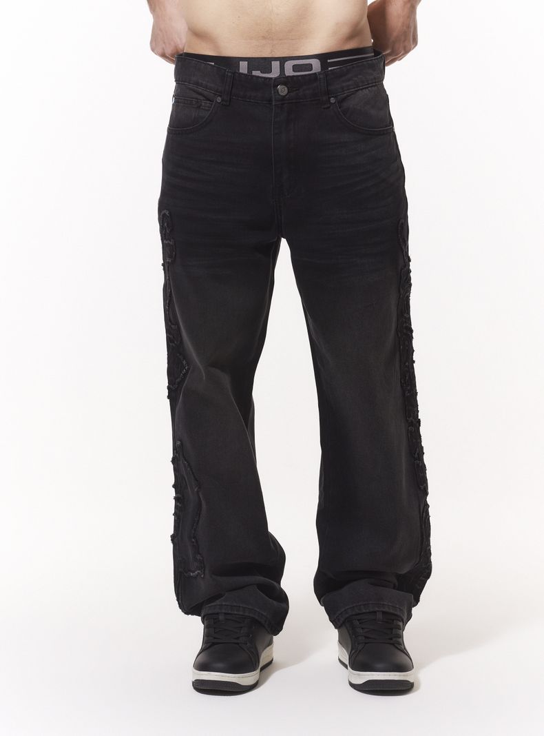 Jeans Relaxed Ed Hardy Parches