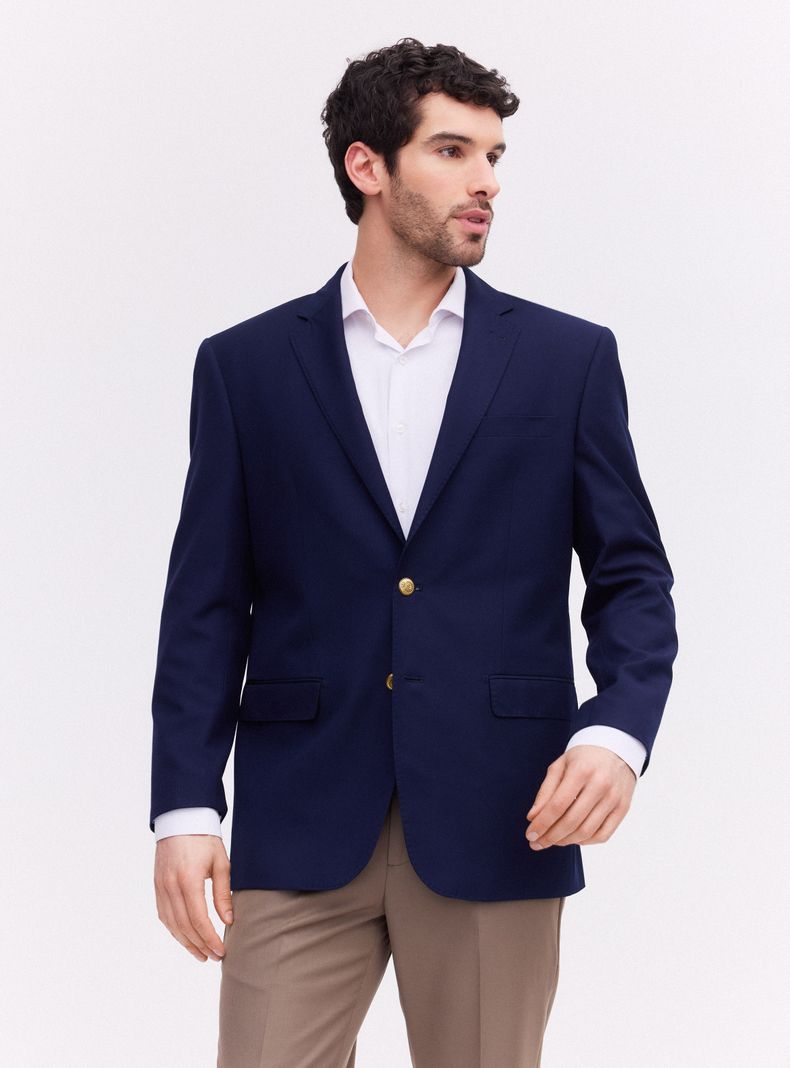 Vestón Recto Botones Metálicos Regular Fit