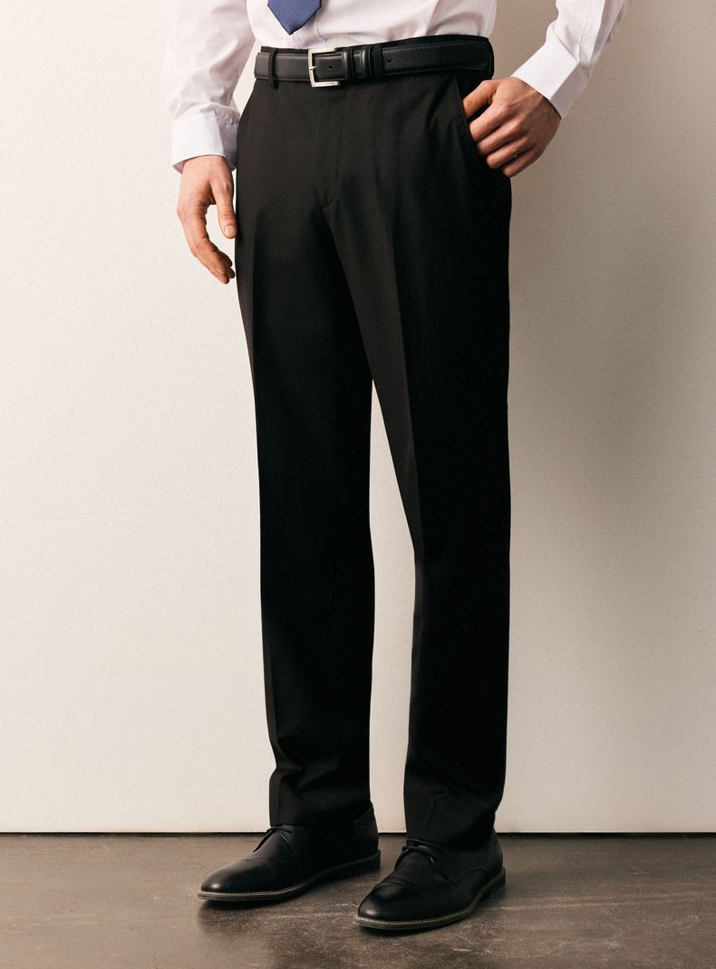 Pantalón Regular Fit Lana Poliéster Liso Color