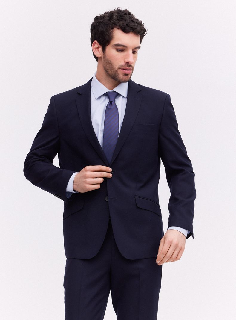 Traje Recto Fantasía Texturada Slim Fit