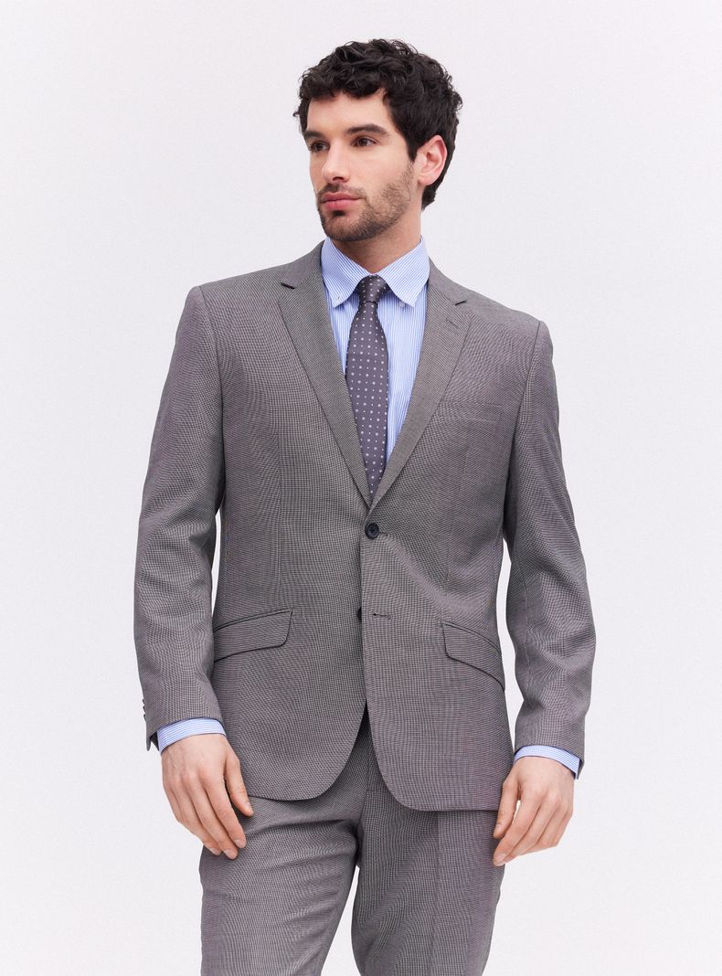 Traje Recto Slim Fit Fantasía Texturada