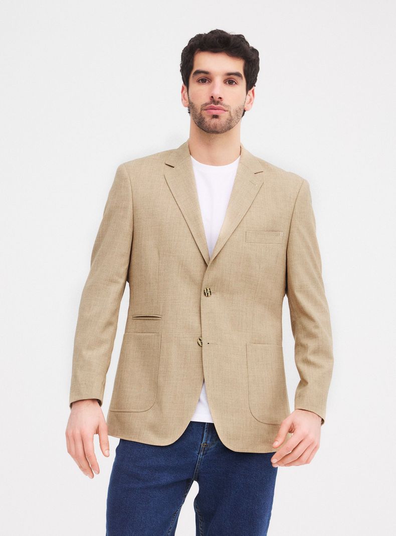 Veston Recto Regular Fit Texturado