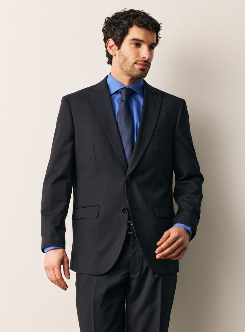 Traje Recto Fantasía Acanalada Regular Fit