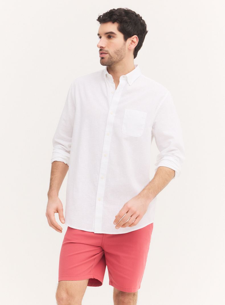 Camisa Manga Corta Algodón Lino