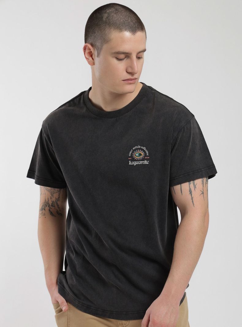 Polera Print Solid Manga Corta