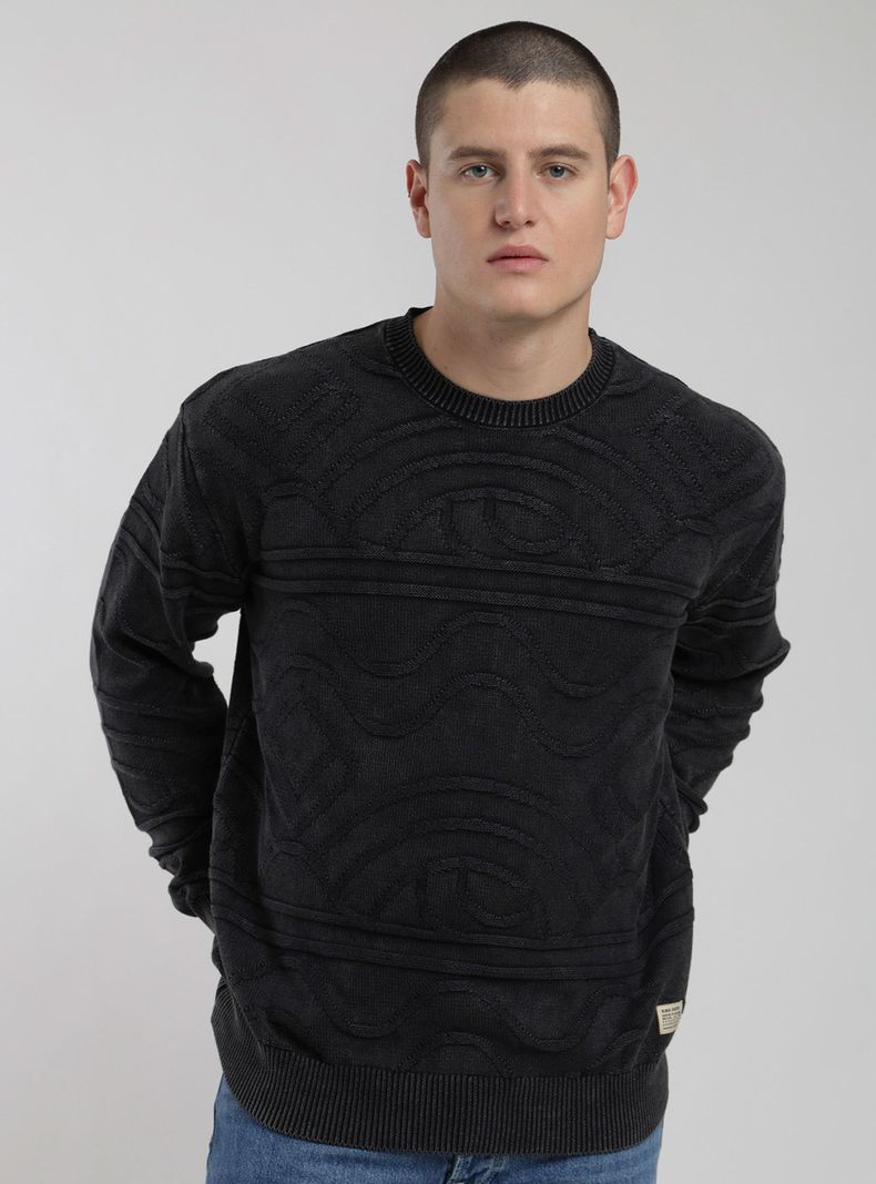 Sweater Jacquard Cuello Redondo