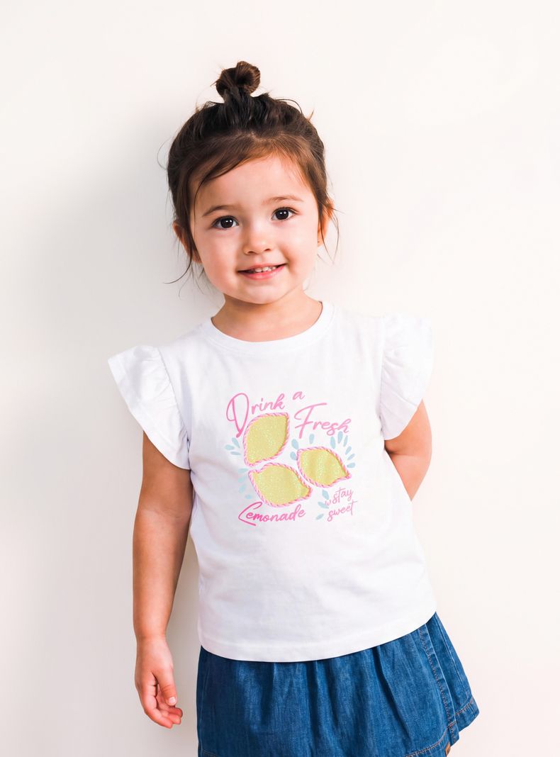 Polera Estampado Marino con Manga Vuelo