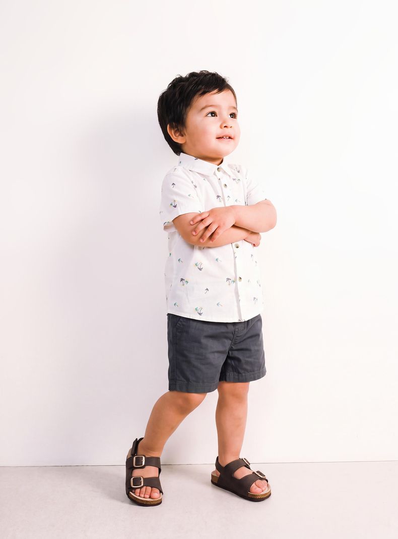 Conjunto Camisa Estampada y Short Liso
