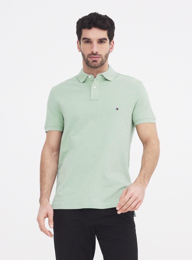 Polera Piqué Sólida Cuello Polo Casual