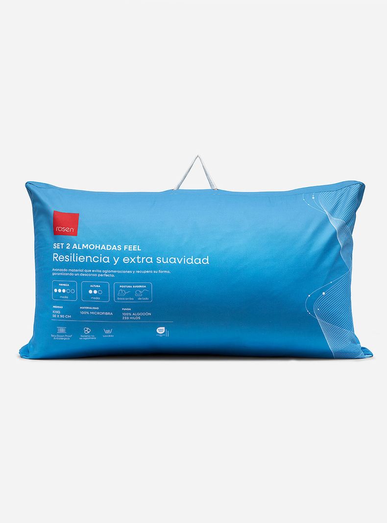 Set de 2 Almohadas Microfibra Feel 50x90 cm
