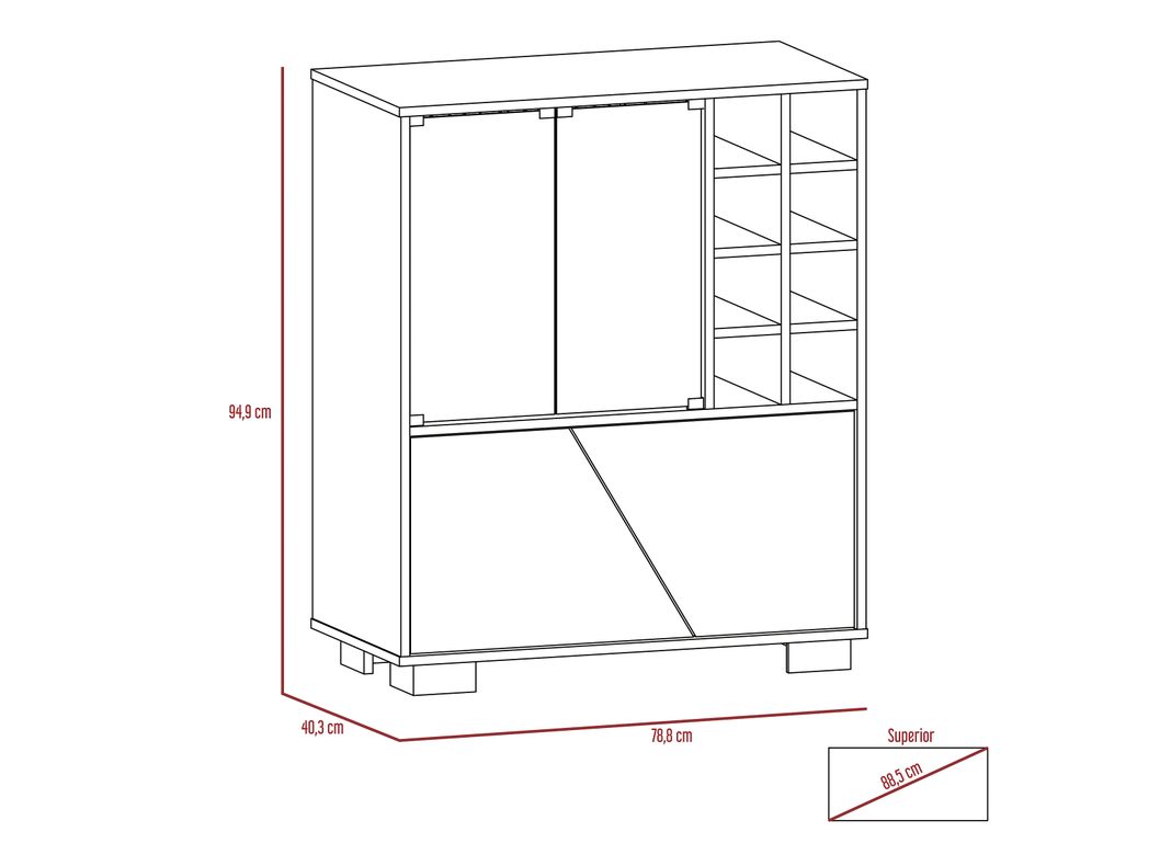Combo Muebles Fraktal Habano Miel Bar + Mesa Centro-4