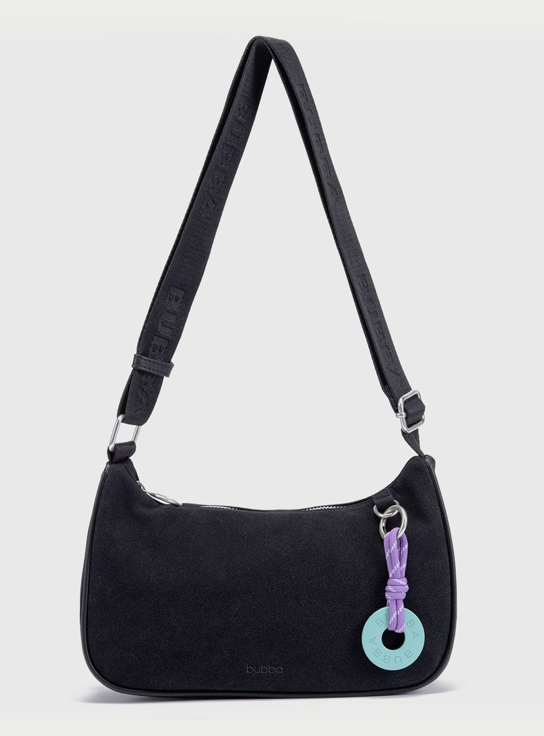 Cartera de Hombro Purse Suede Black