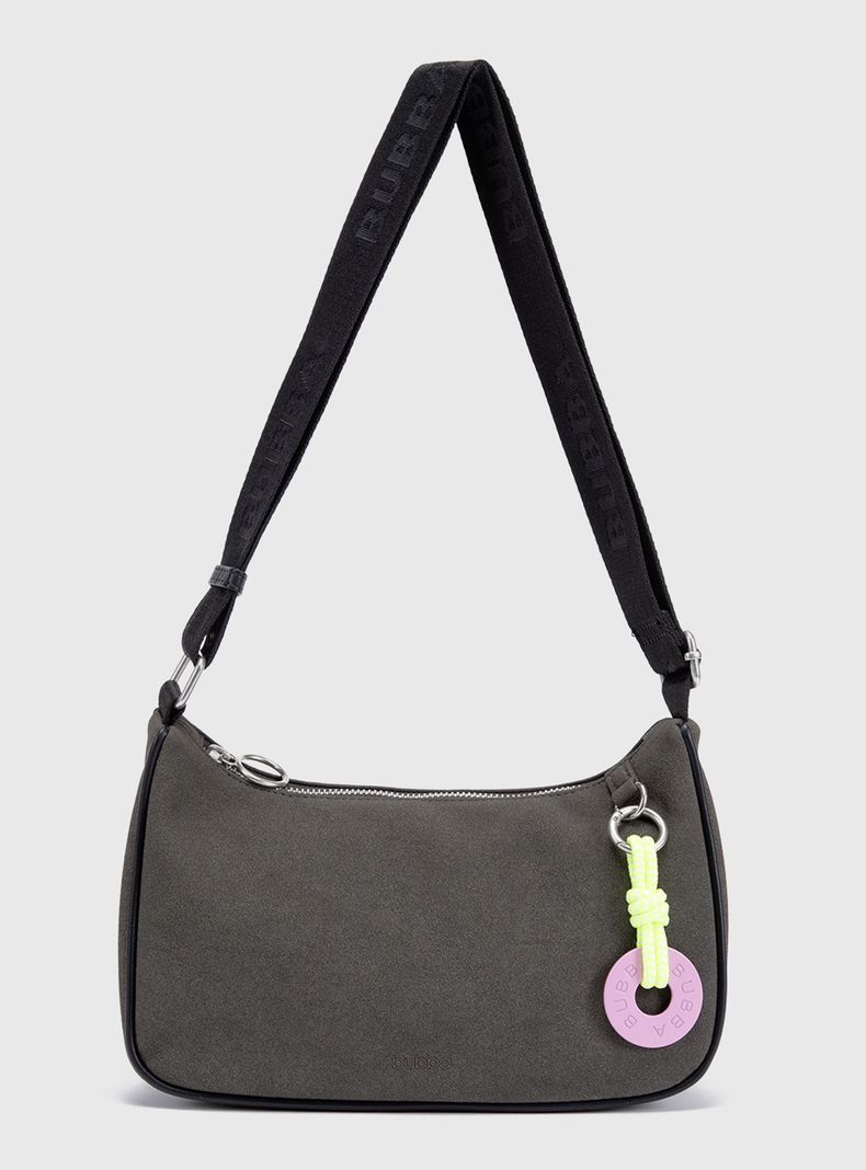 Cartera de Hombro Purse Suede Brown