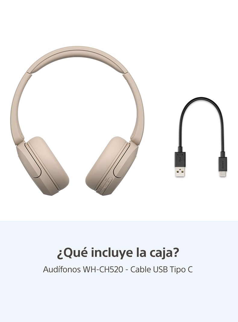 Audífonos Inalámbricos WH-CH520 Crema-1