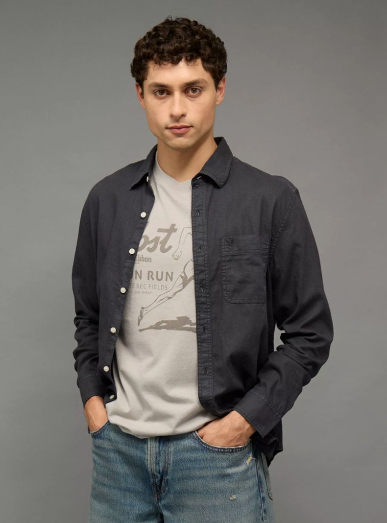 Camisa AE Everyday de Lino con Botones