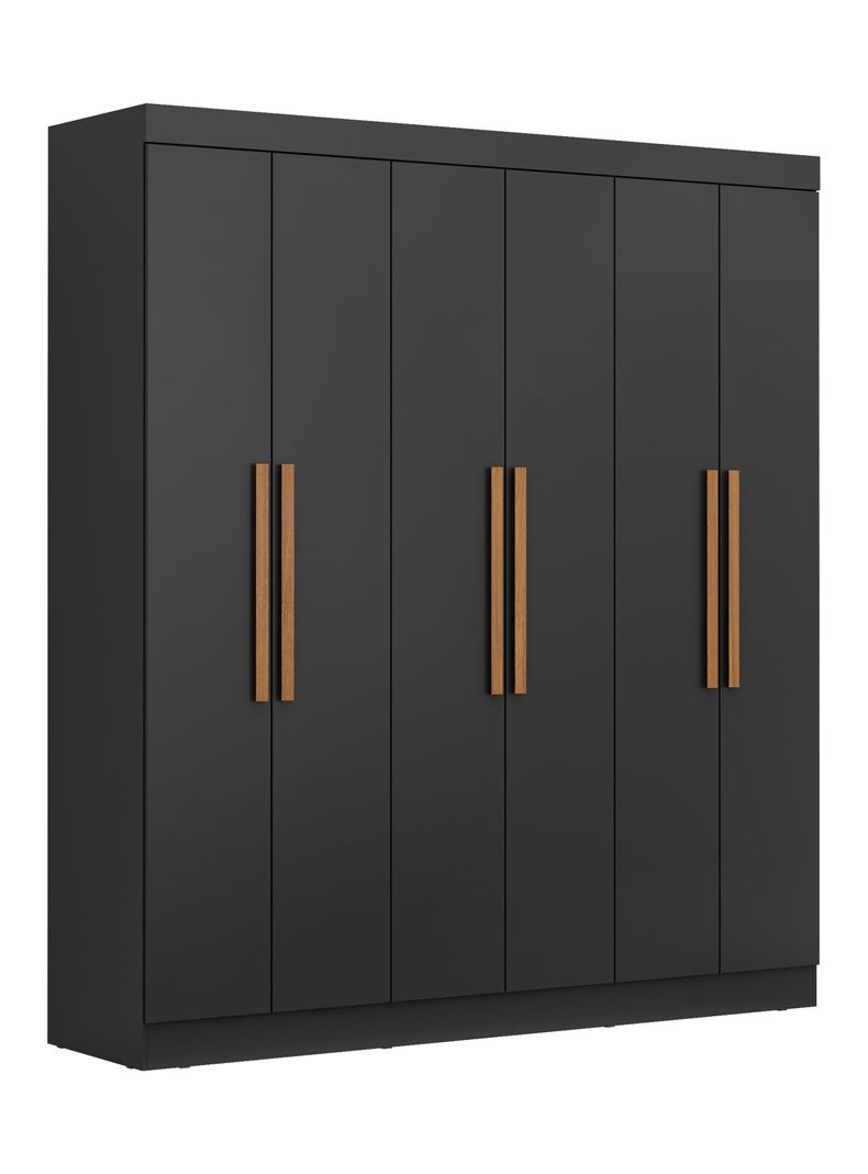 Clóset Paris 6 Puertas 2 Cajones Negro