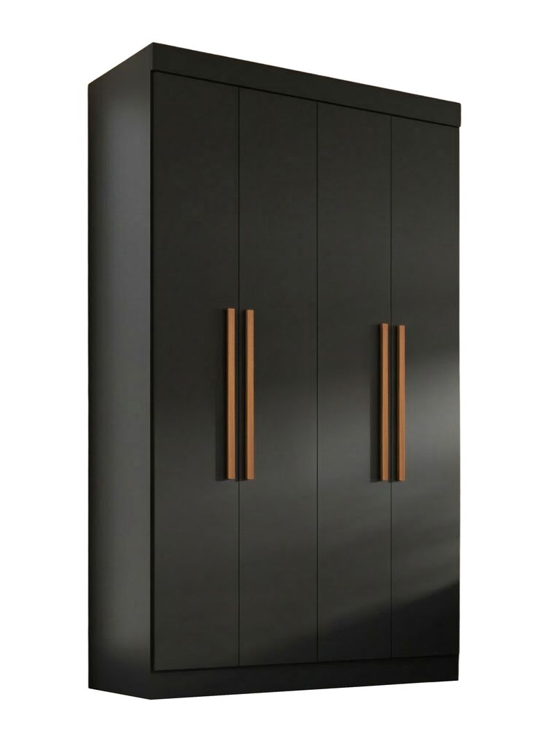 Clóset Paris 4 Puertas 2 Cajones Negro