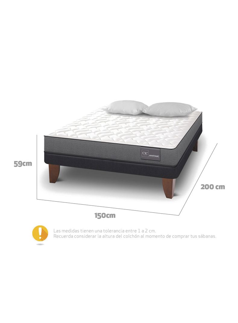 Cama Europea Anatomic 2 Plazas + Almohadas-1