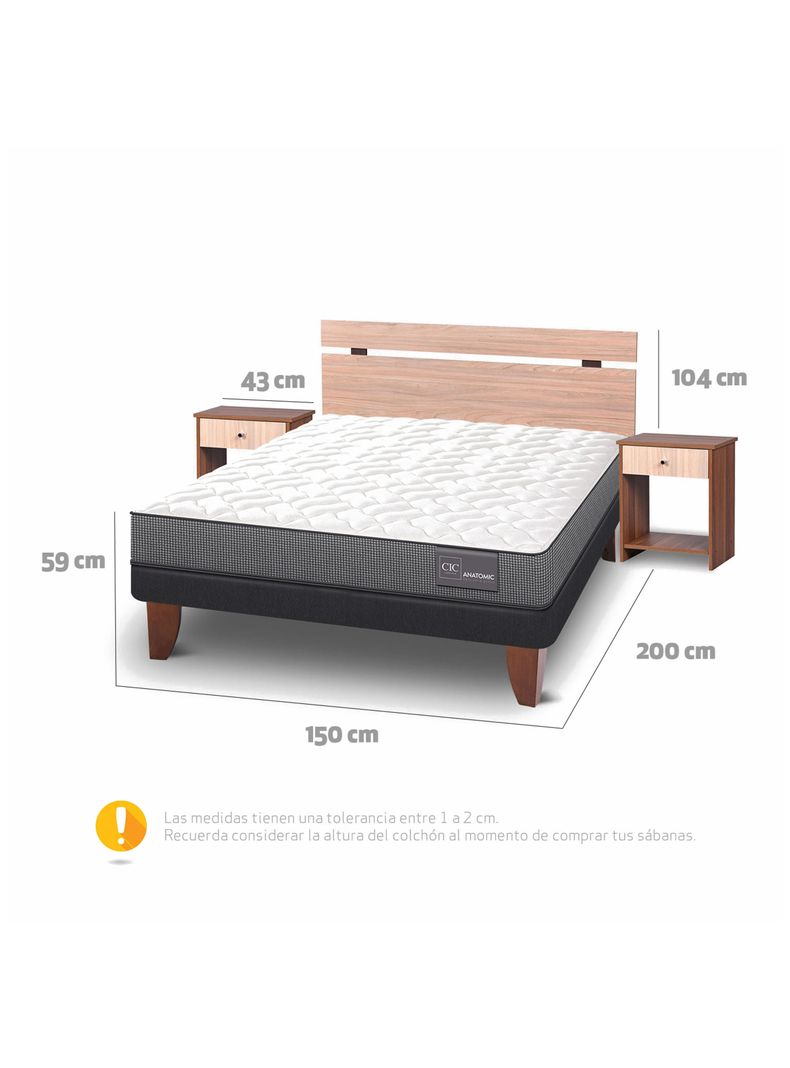 Cama Europea Anatomic 2 Plazas + Set Olmo-1