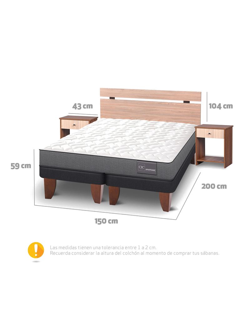 Cama Europea Anatomic Base Dividida 2 Plazas Set Muebles Olmo-1