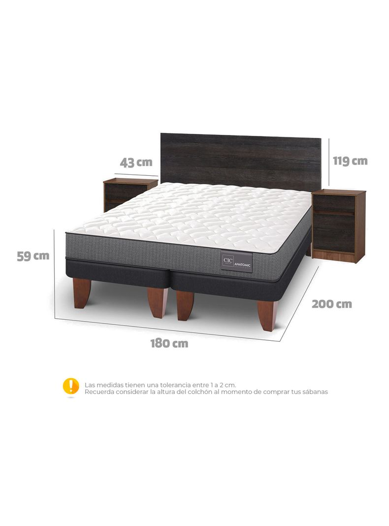 Cama Europea Anatomic King + Set Muebles Espresso-1