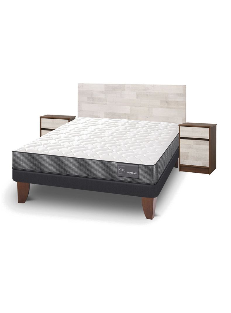 Cama Europea Anatomic 2 Plazas + Set Muebles Legno-0