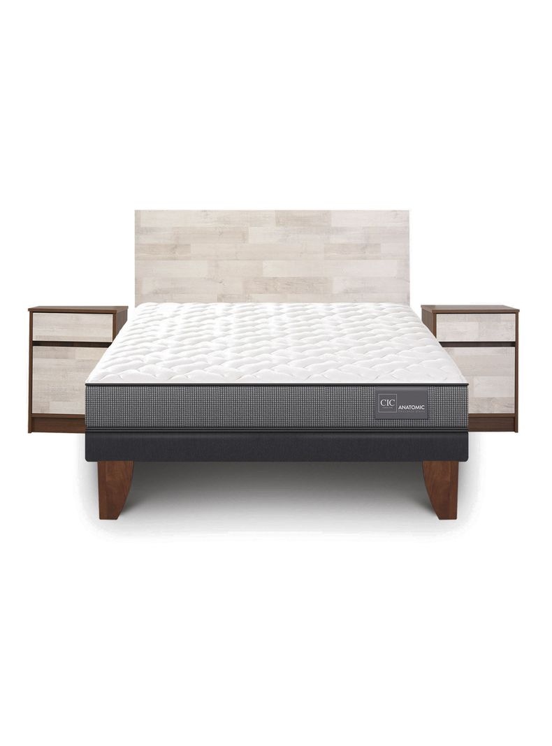Cama Europea Anatomic 2 Plazas + Set Muebles Legno-2