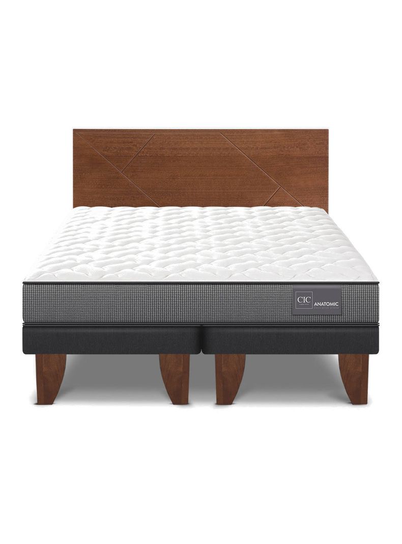 Cama Europea Anatomic 2 Plazas Base Dividida + Respaldo Villarrica-2