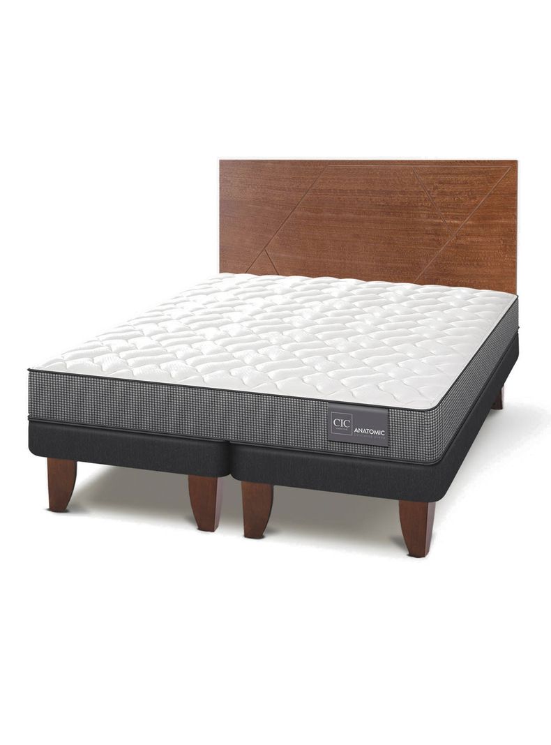Cama Europea Anatomic 2 Plazas Base Dividida + Respaldo Villarrica-0