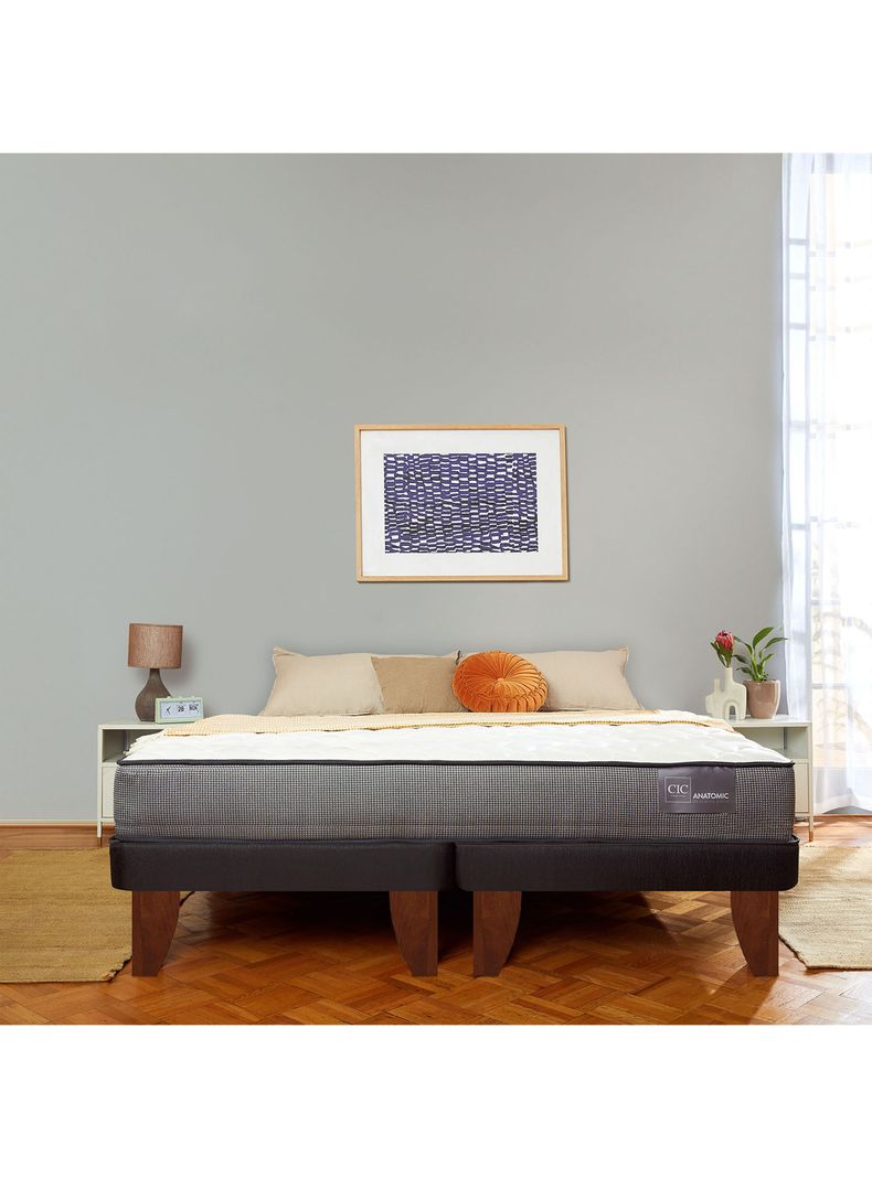 Cama Europea Anatomic 2 Plazas Base Dividida + Respaldo Villarrica-5