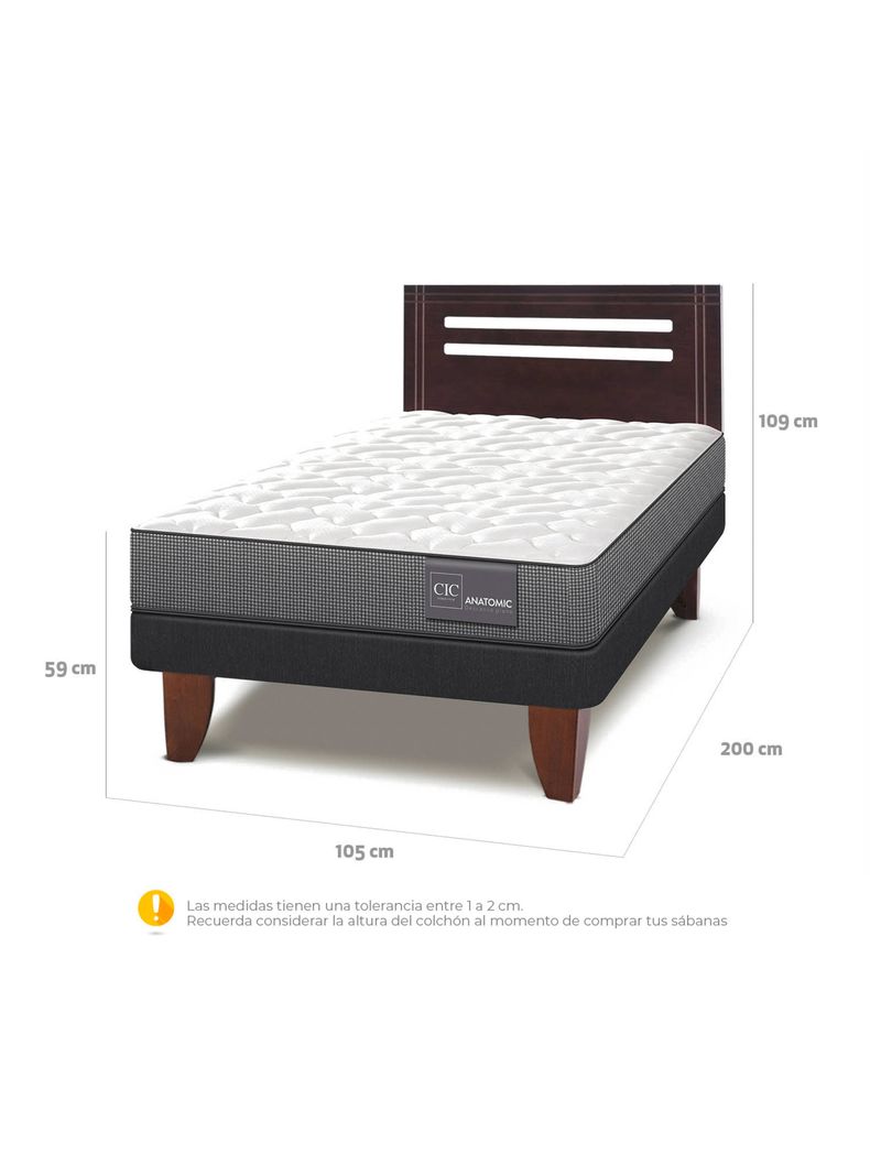 Cama Europea Anatomic 1.5 Plazas Múnich-1